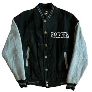 Vintage Oakland Raiders suede bomber jacket by Global Identity & Carl Banks